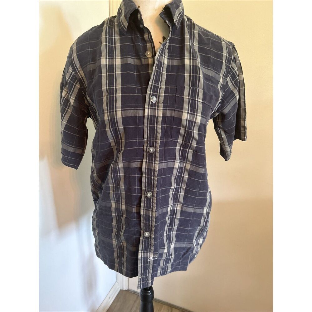 O'Neill Men's S/S Button Front Shirt Size Med Reg Fit Cotton Blend Lightweight